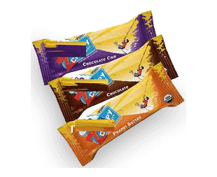 Example flow wrapped chocolate protein bars