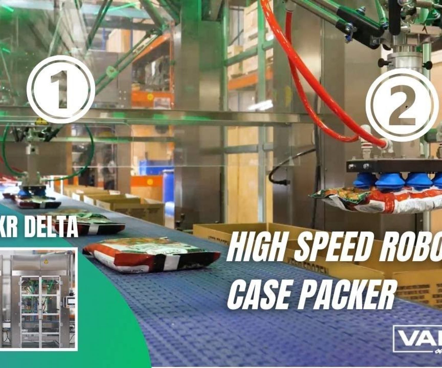 PKR Delta Case Packer Twin Cell For 85 Retail Bags Per Minute